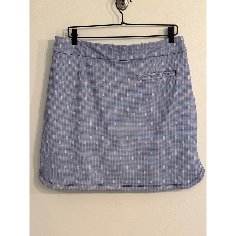 Peter Millar Crown Sport Alice Dominoes Golf Skort Skirt Blue NWT XL Performance - Picture 5 of 10